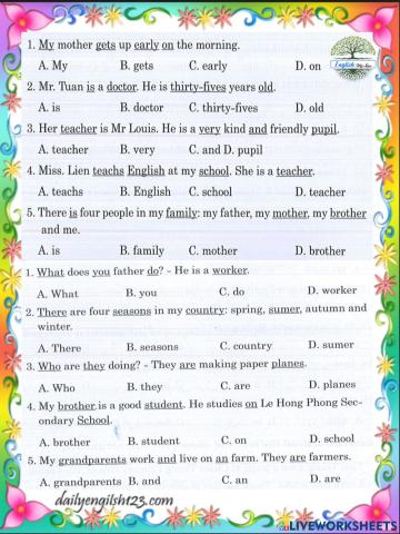 Find the mistake in each sentence  and wirte A,B,C,or D in the blank: (EL4)
