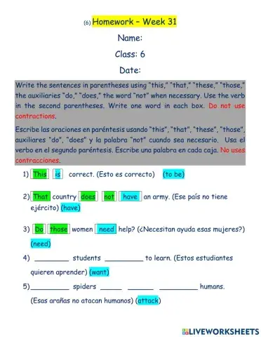 (6) - Demonstrative Adjectives and Pronouns
