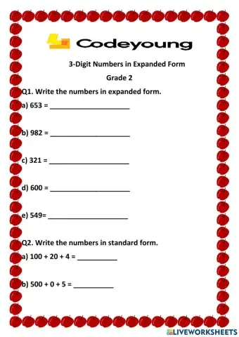 Expanded form and short form