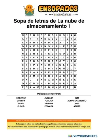 La nube de almacenamiento