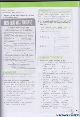 Unit 6.1 Sport and Health