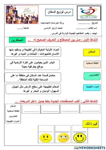 درس توزيع السكان مجموعة المبتكرين