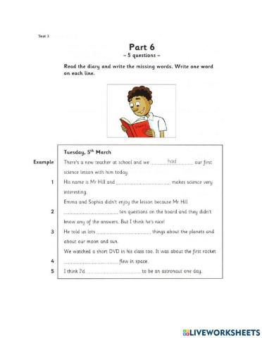 Flyers 1 Test 3 R&W part 6-7