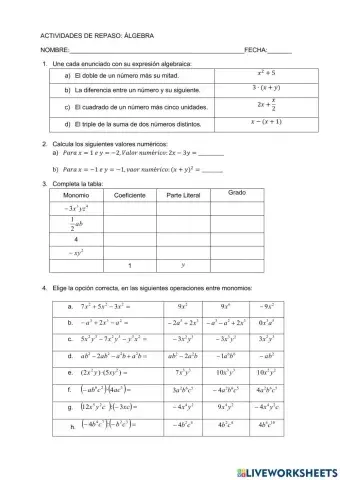 Iniciación al Álgebra
