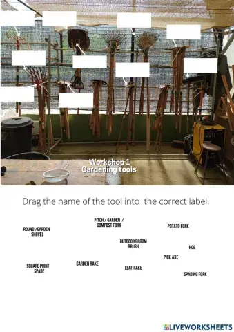 Garden workshop tools