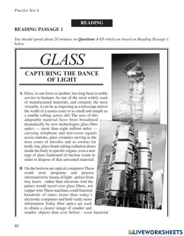 Ielts reading test 4 part 1