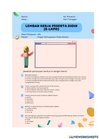 Liveworksheet E-lkpd IPA Kelas 5