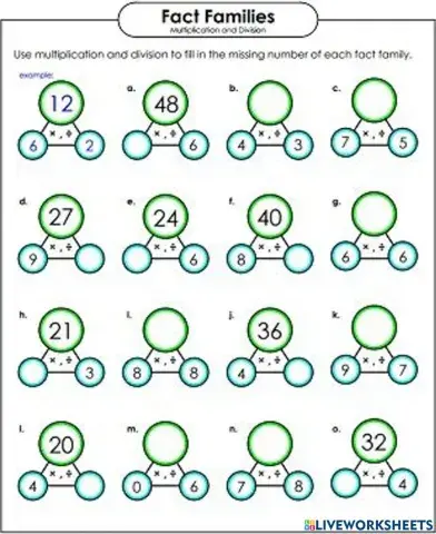 Multiplication and division Number Bonds