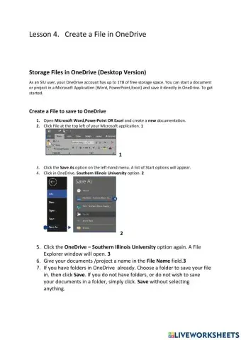 Lesson 4 Create a File in OneDrive