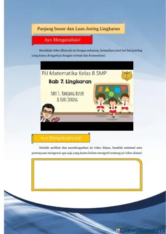 Lembar Kerja Peserta Didik 4 Panjang Busur dan Luas Juring Lingkaran