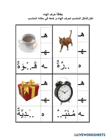 أشكال حرف الهاء