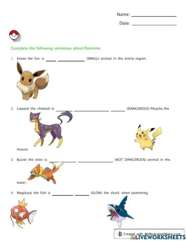 Gamification comparative and superlative (Pokémon)