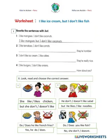 I like...., but I don't like