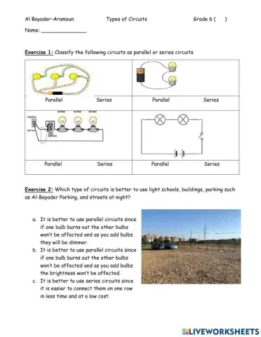 Circuits Worksheet