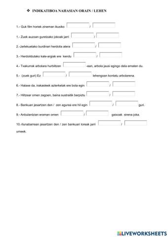 Indikatiboa orain - lehen