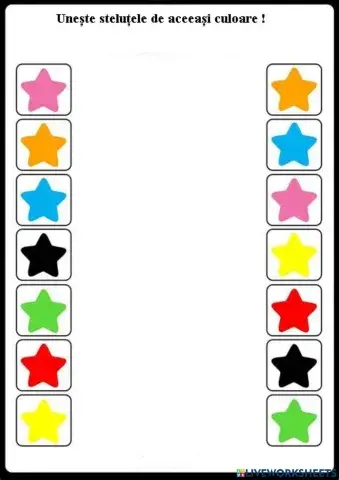 Unește steluțele de aceeași culoare !