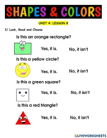 Hang Out Starter Unit 8 Shapes and Colors Lesson 8