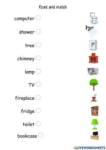 Read and match furniture 3