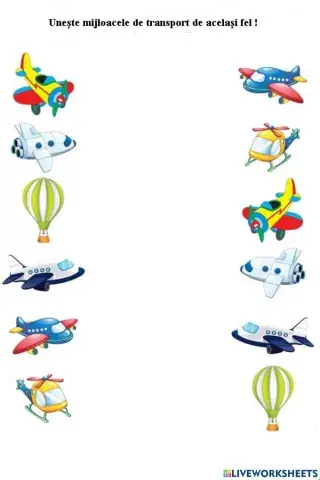 Unește mijloacele de transport de același fel !