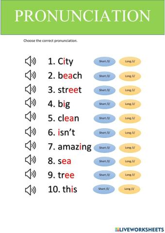 Pronunciation -I- - -i-