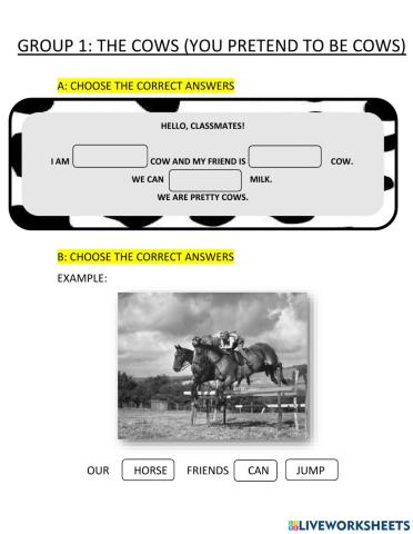 Can-can't with animals