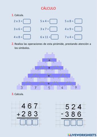 Cálculo y operaciones