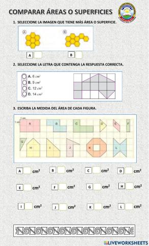 Comparar áreas o superficies