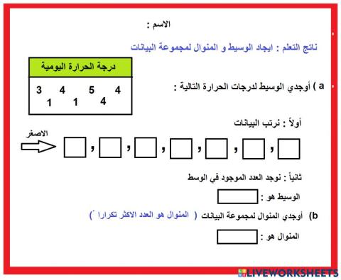 الوسيط و المنوال