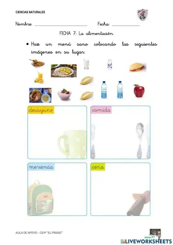 Ficha 7 La alimentación-1EP-Ciencias Naturales