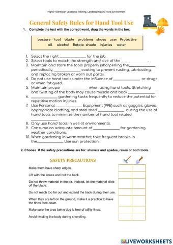 Garden tools safety precautions and uses