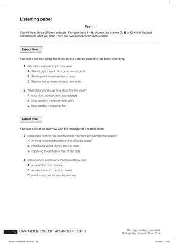 Webster School of English CAE Mid-Year Exam 2022