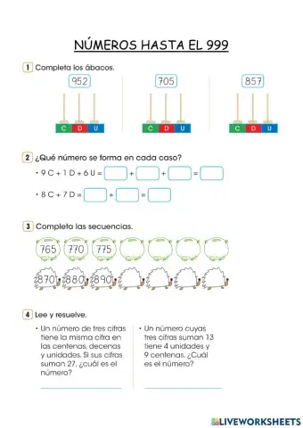 Números hasta el 999