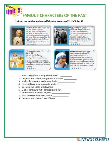 Famous people from the past