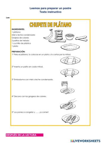 Lectura de una Receta