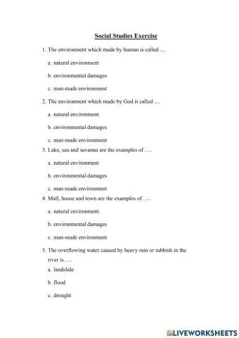 Social studies exercise 2