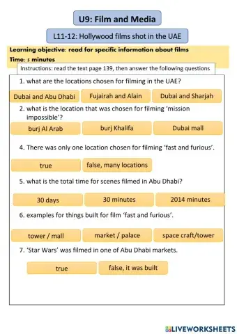 Reading comp- lesson 11 grade 10