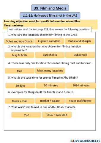 Reading comp- lesson 11 grade 10