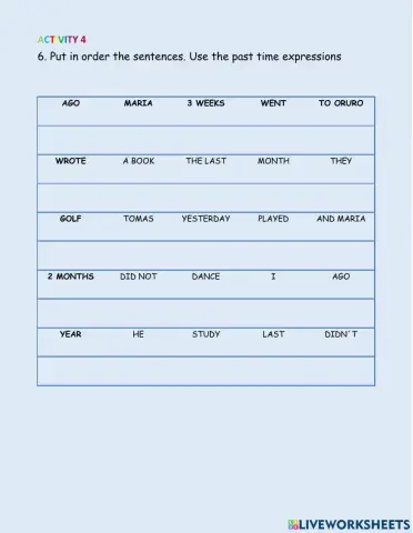 Past time expressions