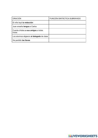 Complento directo e indirecto