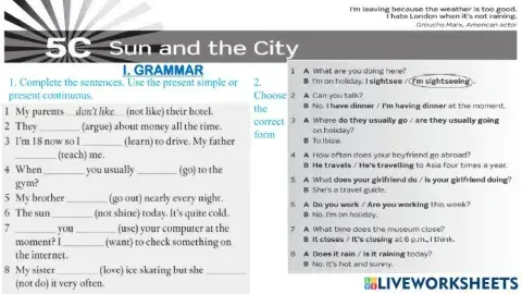 Unit 5C: Sun and the City