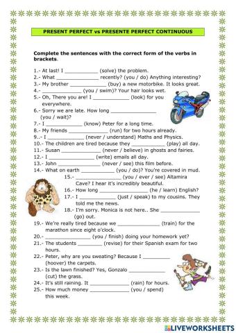 Present perfect continous