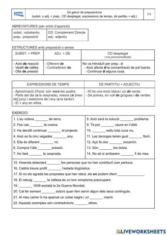 Confusions amb preposicions