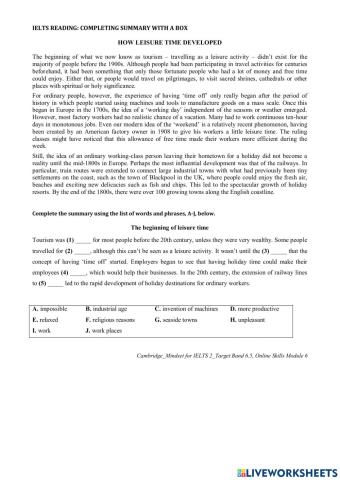 How leisure time developed