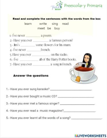 Present perfect tense