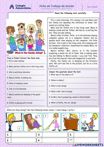 What is the family doing?