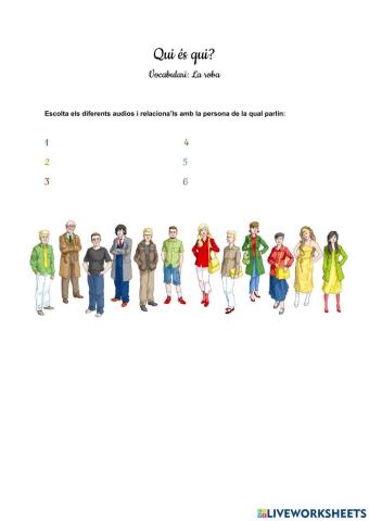 Qui és qui? Vocabulari