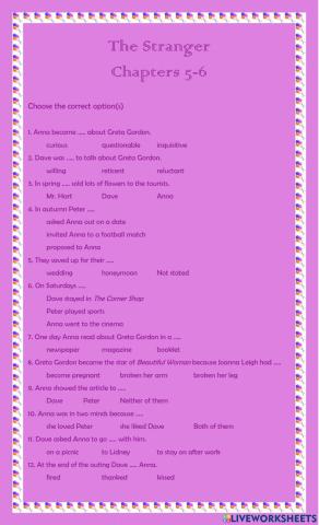 The Stranger: Chapters 5-6