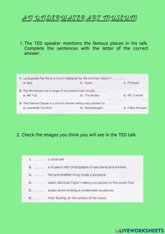 An underwater art museum