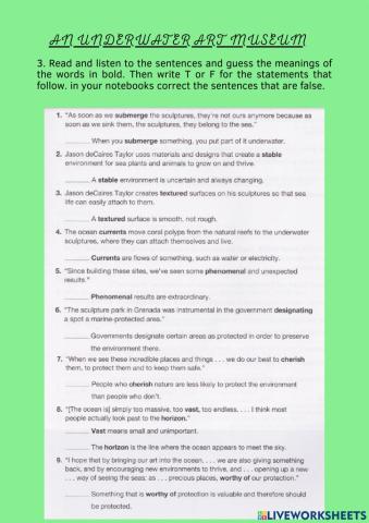 An underwater Art Museum