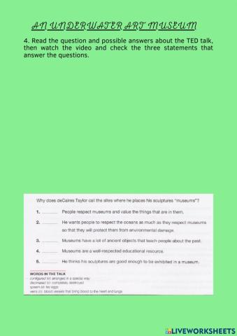 An underwater Art Museum